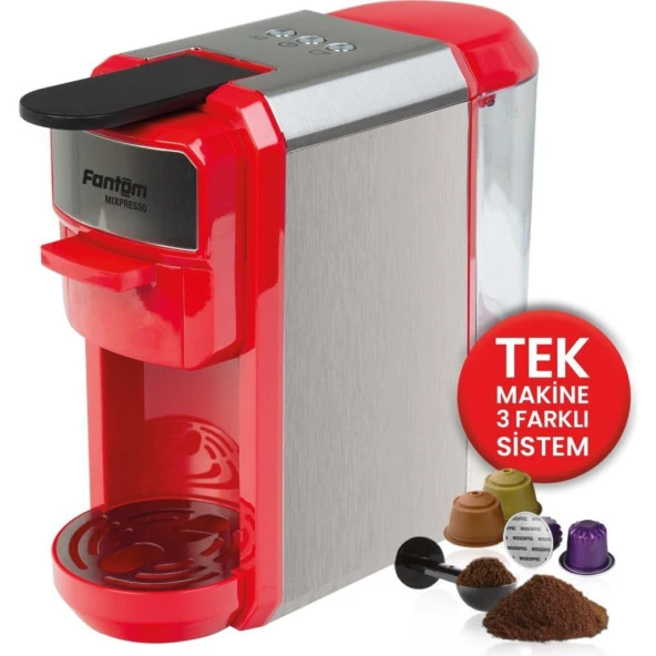 Fantom KS1450 Mixpresso Kapsüllü Kahve Makinesi Kırmızı 60 Adet Kapsül HEDİYELİ - 3