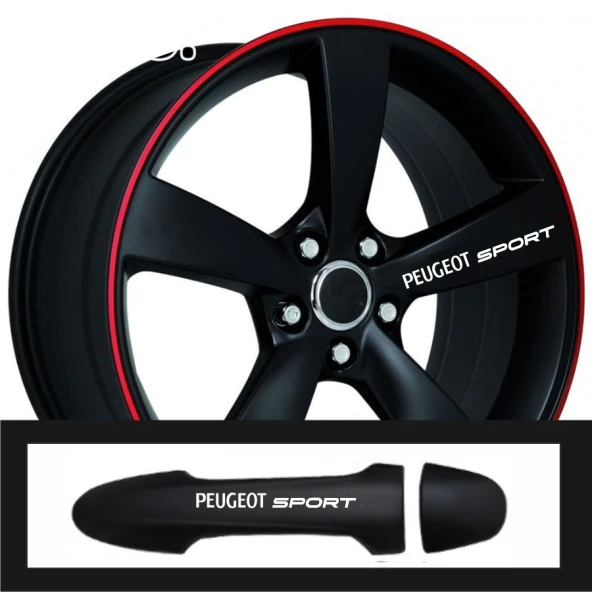 Peugeot 107 İçin Uyumlu Aksesuar Oto Kapı Kolu/Jant Sticker 10 Adet 10*1,5 Cm