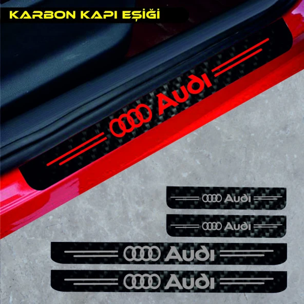 Audi A7 İçin Uyumlu Aksesuar Oto Kapı Eşiği Sticker Karbon 4 Adet