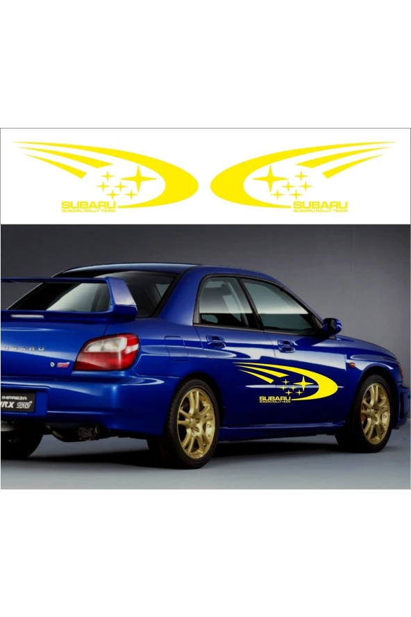 Subaru Rally Team Büyük Kapı Sağ Sol Sticker Set 80*30 Cm