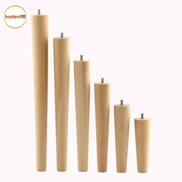 Ahşap Mobilya Koltuk Kanepe Sehpa Masa Ayağı Ayakları M8 Civatalı 15 cm + Bağlantı Aparatlı 4'lü Set - 6