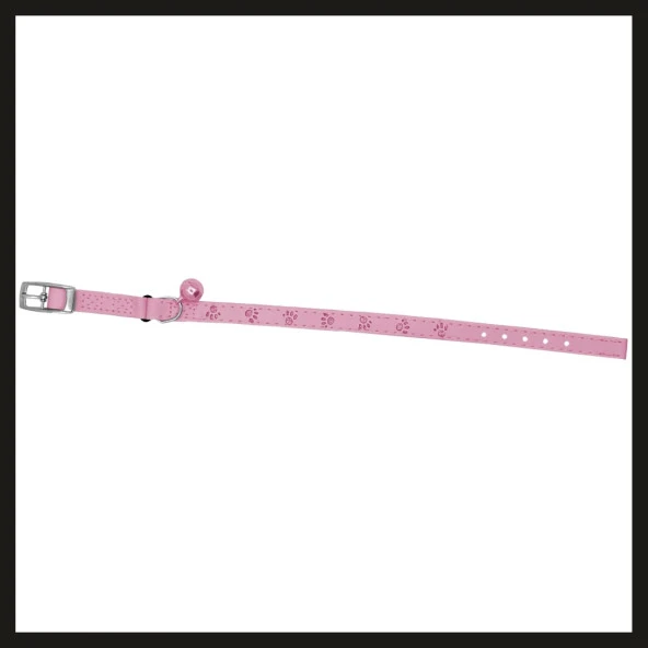 Uyguna-Yakala 10mm*30cm Pembe Pati Baskılı Kedi-köpek Tasması-SMA.309