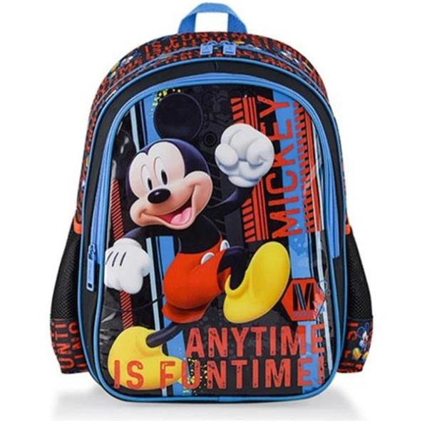Mikro Mickey Mouse İlkokul  Sırt Çantası 48334 Çift Gözlü