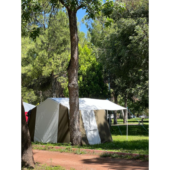 AÇIKLAMAYI MUTLAKA OKUYUN!! Aile tipi geniş ferah izalasyonlu haki yeşil kamp çadırı
