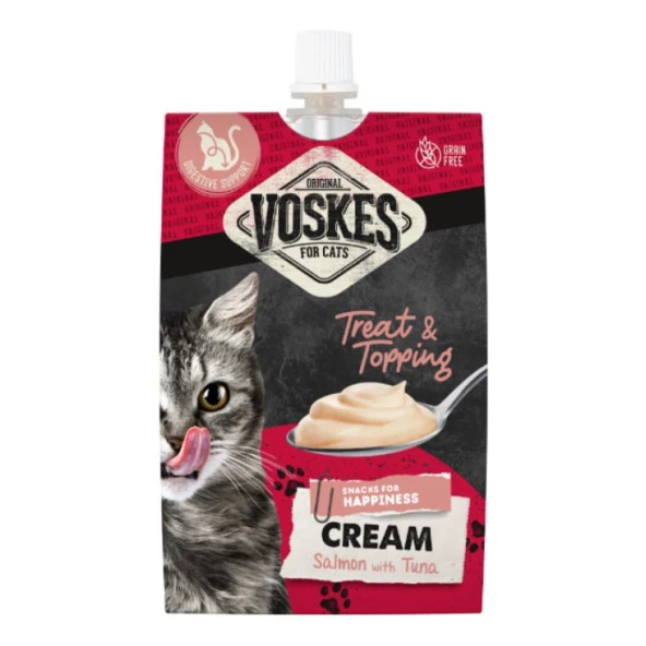 Voskes Cream Somonlu ve Ton Balıklı Kedi Ödülü 90 gr