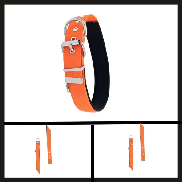 Uyguna-Yakala Turuncu 3.0*47-55 Cm Dokuma Boyun Tasması-SMA.349