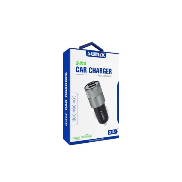 Sunix 3.1A Çift USB Araç Şarj Cihazı Başlık S-314 - 2
