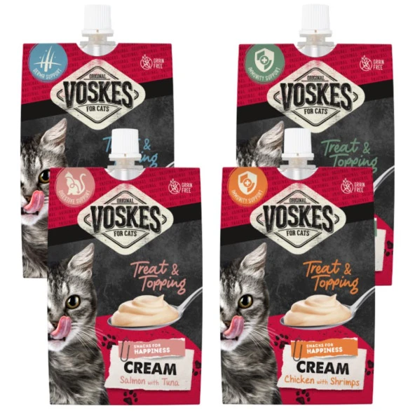 Voskes Cream Kedi Ödülü Karışık 4 Adet x 90 gr