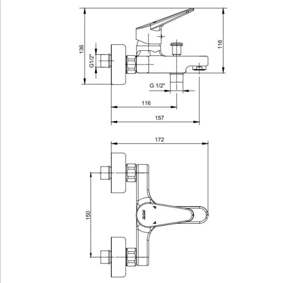 ECA Spylos Banyo Bataryası + ECA Logica Sürgülü Duş Seti Üst Takımı - Resim 5
