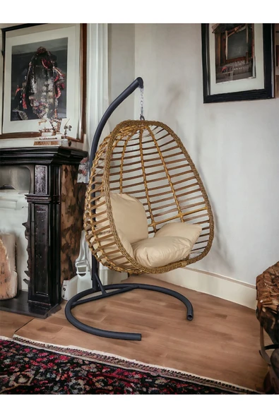 Tek Kişilik Rattan Örgü Salıncak - 2
