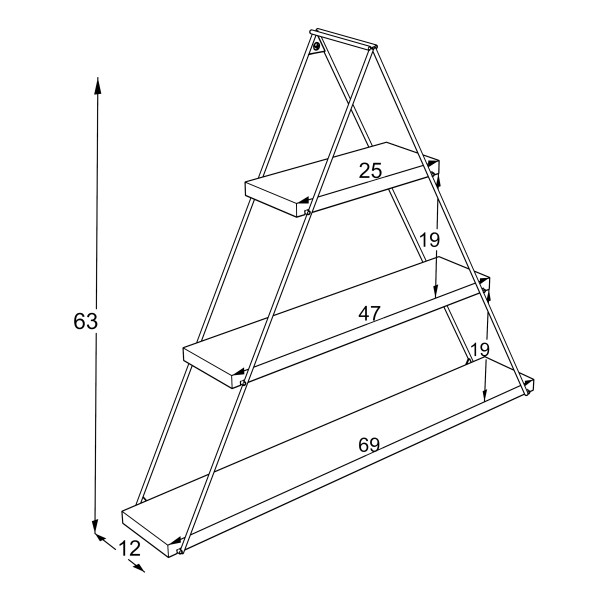 Homedora Monaco Ucgen Duvar Rafi - 5
