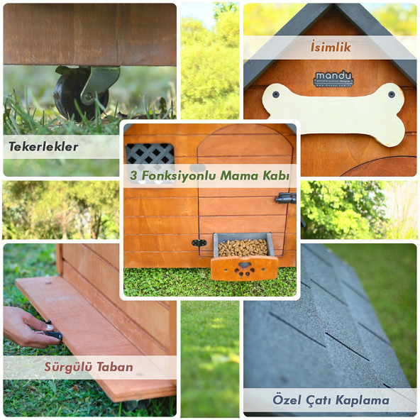 Mandu Isı Yalıtımlı Ahşap Köpek Kulübesi 2Xl - 5