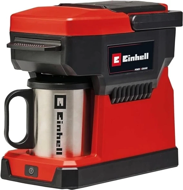 Einhell TE-CF 18 Li-Solo Power X-Change akülü kahve makinesi (18 V, 240 ml su kabı, filtre kahve ve kahve pedleri için, taşıma sapı, kapaklı kahve fincanı dahil, pilsiz)