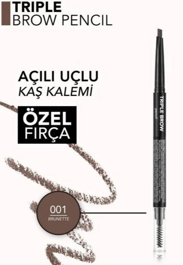 Flormar Triple Brow Kaş Kalemi 001 Brunette