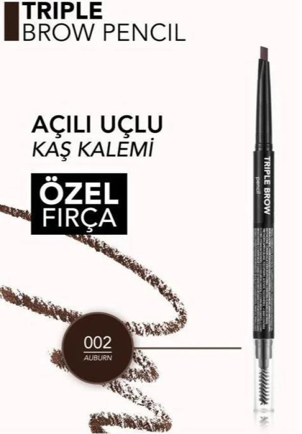 Flormar Triple Brow Kaş Kalemi 002 Auburn