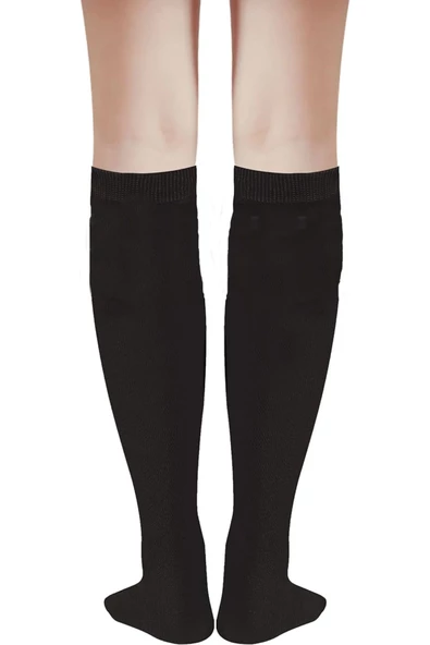 6 lı Kadın Dizaltı Düz Kolej Çorap Pamuklu - 3