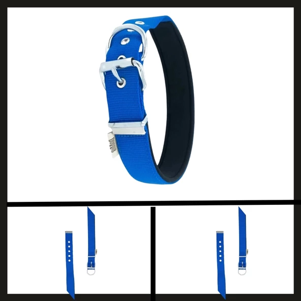Uyguna-Yakala Royal Blue 3.0*47-55 Cm  Dokuma Boyun Tasması-SMA.348
