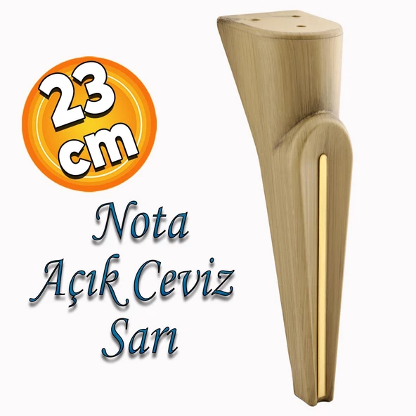 Nota Mobilya Kanepe Tv Ünitesi Koltuk Ayağı Konsol Ayakları Ahşap Desenli Kahverengi Ceviz 23 Cm