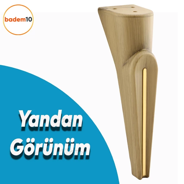 Nota Mobilya Kanepe Tv Ünitesi Koltuk Ayağı Konsol Ayakları Ahşap Desenli Kahverengi Ceviz 23 Cm - Resim 3