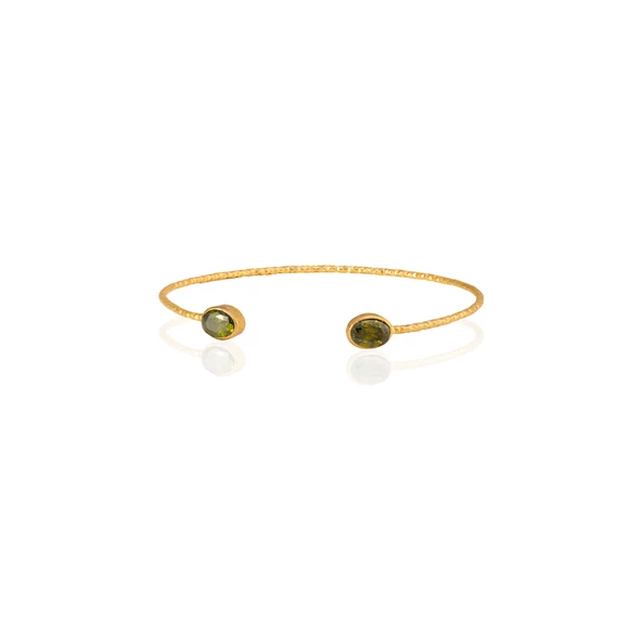 Kadir Jewellery 22 Ayar Altın Kaplama El İşçiliği Zirkon Taşlı Kadın Charm Bileklik - 11