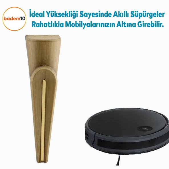 Nota Mobilya Kanepe Tv Ünitesi Koltuk Ayağı Konsol Ayakları Ahşap Desenli Kahverengi Ceviz 23 Cm - Resim 5