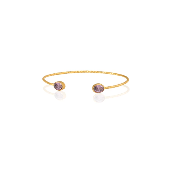 Kadir Jewellery 22 Ayar Altın Kaplama El İşçiliği Zirkon Taşlı Kadın Charm Bileklik - 6