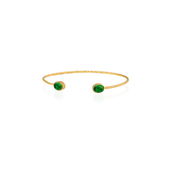 Kadir Jewellery 22 Ayar Altın Kaplama El İşçiliği Zirkon Taşlı Kadın Charm Bileklik - 2