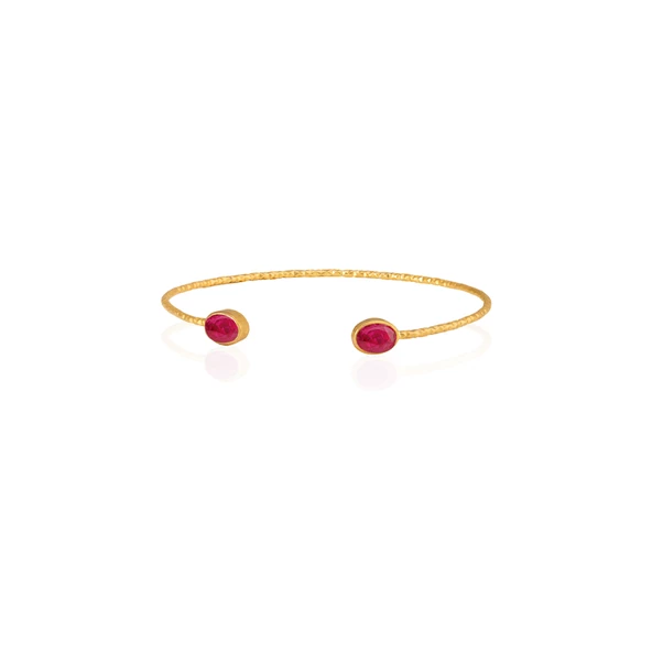 Kadir Jewellery 22 Ayar Altın Kaplama El İşçiliği Zirkon Taşlı Kadın Charm Bileklik - 8