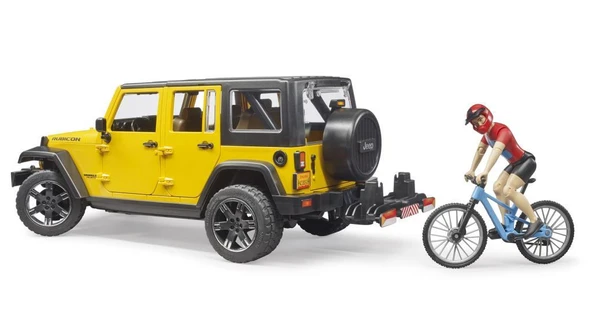 Bruder Jeep W. Rubicon & Bisiklet ve Sürücüsü 02543 Lisanslı Ürün - Resim 3