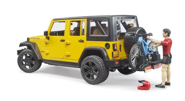 Bruder Jeep W. Rubicon & Bisiklet ve Sürücüsü 02543 Lisanslı Ürün - Resim 4