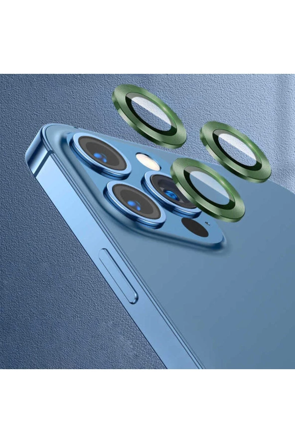 iPhone 11 Pro Uyumlu YSF CL-07 Kamera Lens Koruyucu-Koyu Yeşil