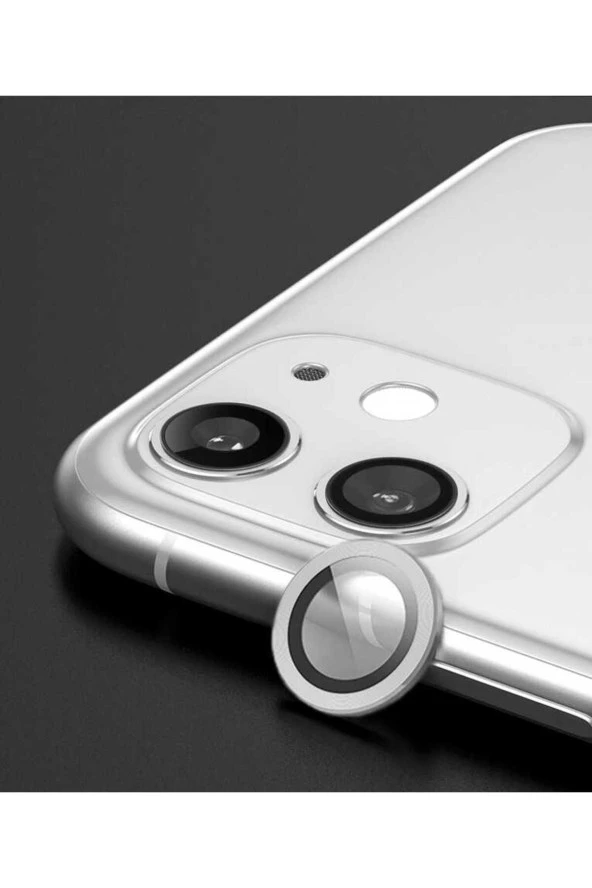 iPhone 12 Uyumlu YSF CL-07 Kamera Lens Koruyucu-Gümüş