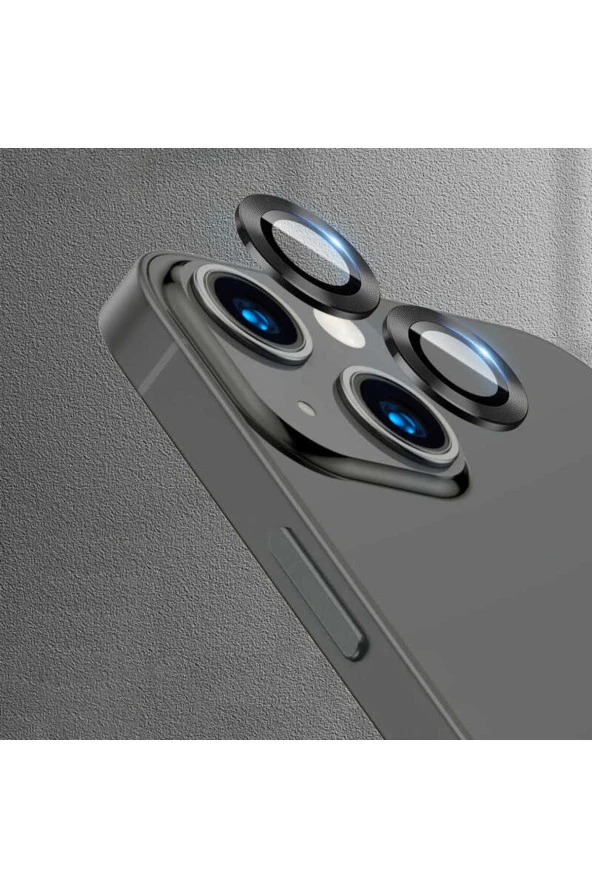 iPhone 13 Mini Uyumlu YSF CL-07 Kamera Lens Koruyucu-Siyah