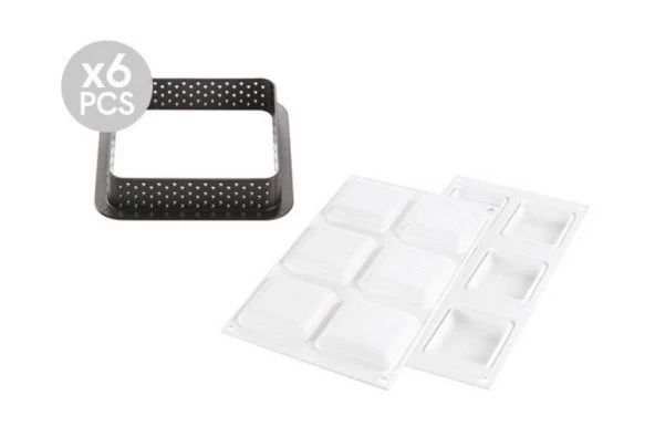 Silikomart Tarte Ring Square Kek Kalıbı 80mm - Resim 2