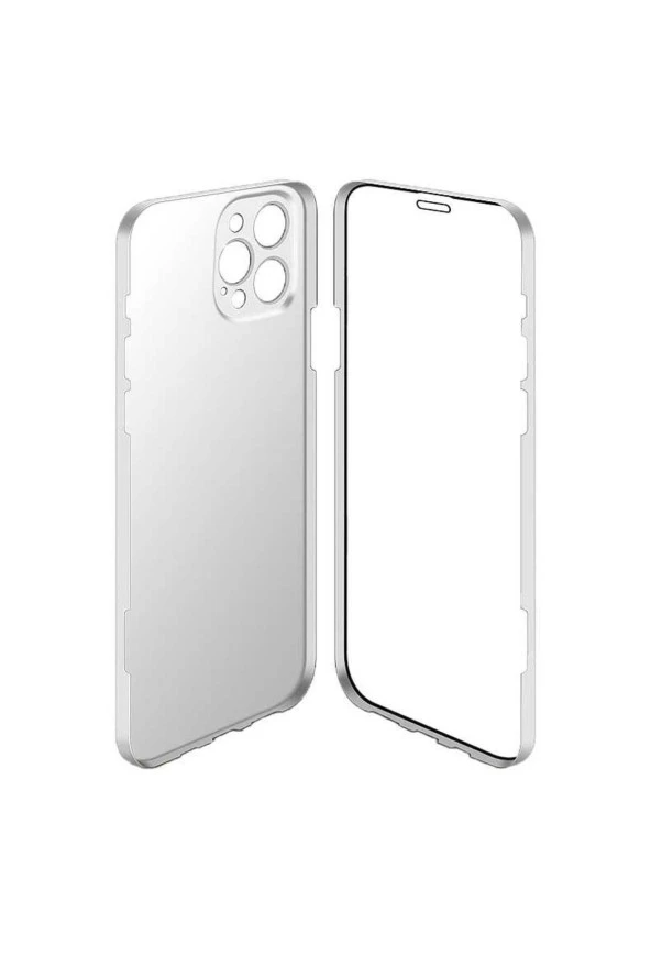 iPhone 13 Pro Max Uyumlu Zore Led Kılıf-Beyaz