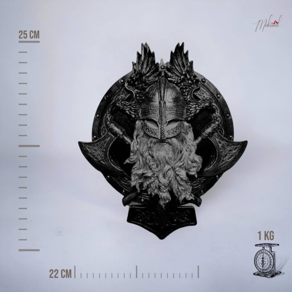 valhalla ( duvara asma tasarımı, vikingler, kırmızı kan sıçraması, el yapımı ) Mukemel tasarımları - 2