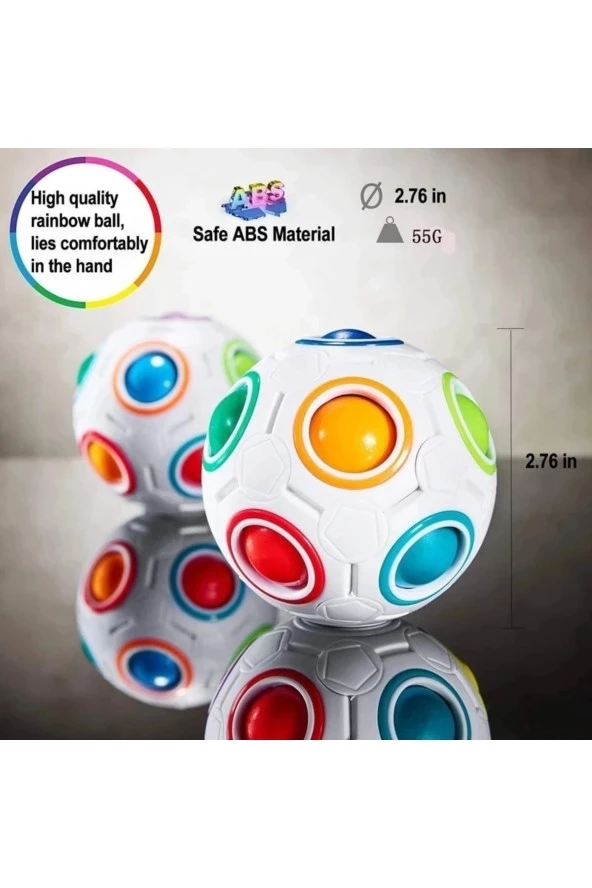 Sihirli Rubik Küp Gökkuşağı Futbol Topu Bulmaca Eğitici Zeka Küpü