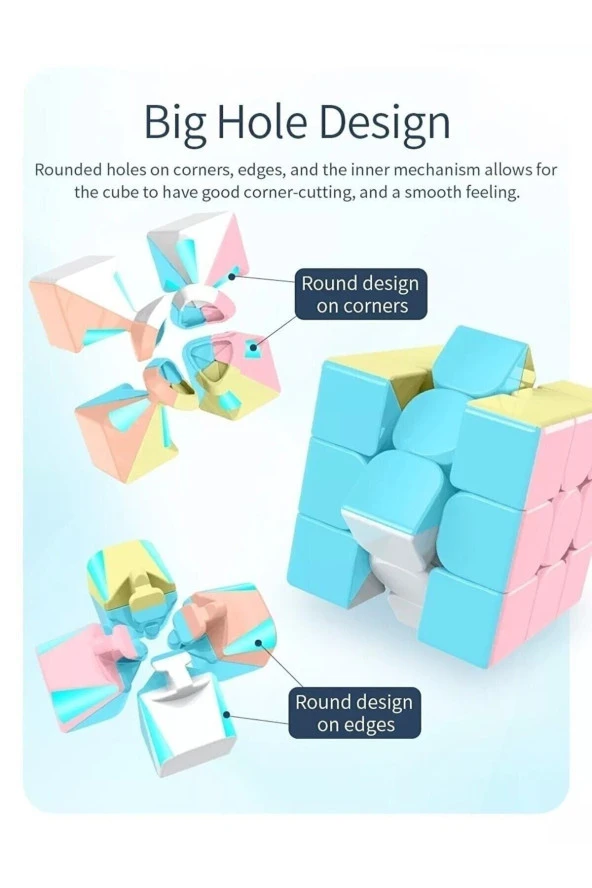 Brains Zeka Küpü Hız Küpü Sabır Küpü-Magic Cube Pastel Renkler 3x3x3 - 3