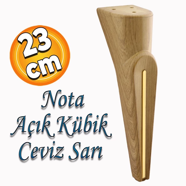 Nota Mobilya Kanepe Tv Ünitesi Koltuk Ayağı Konsol Ayakları Ahşap Desenli Kahverengi Ceviz 23 Cm