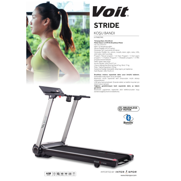 STRIDE OTOMATİK EĞİMLİ KOŞU BANDI - 2