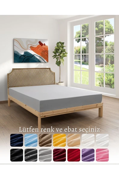 MODELHOME Siyah Renkli %100 Pamuklu Penye Kumaşından Tek/çift Kişilik Lastikli Çarşaf (7 Farklı Ebat) - 5
