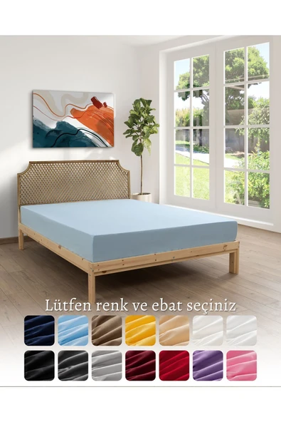 MODELHOME Siyah Renkli %100 Pamuklu Penye Kumaşından Tek/çift Kişilik Lastikli Çarşaf (7 Farklı Ebat) - 9