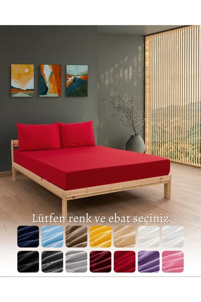 MODELHOME Ranforce Akfil Krem Lastikli Çarşaf Yastık Kılıflı Tek Çift Kişilik Battal Boy Fitted Çarşaf Seti - 3