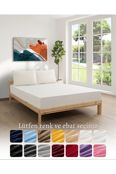 MODELHOME Ranforce Akfil Krem Lastikli Çarşaf Yastık Kılıflı Tek Çift Kişilik Battal Boy Fitted Çarşaf Seti - 1