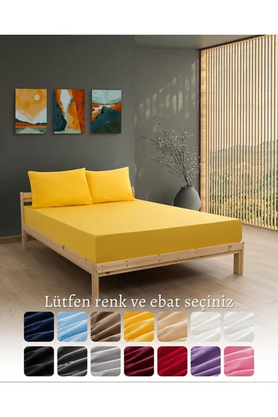 MODELHOME Ranforce Akfil Krem Lastikli Çarşaf Yastık Kılıflı Tek Çift Kişilik Battal Boy Fitted Çarşaf Seti - 12