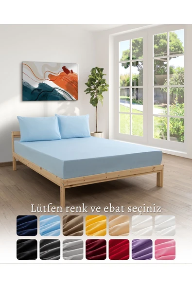 MODELHOME Ranforce Akfil Krem Lastikli Çarşaf Yastık Kılıflı Tek Çift Kişilik Battal Boy Fitted Çarşaf Seti - 6