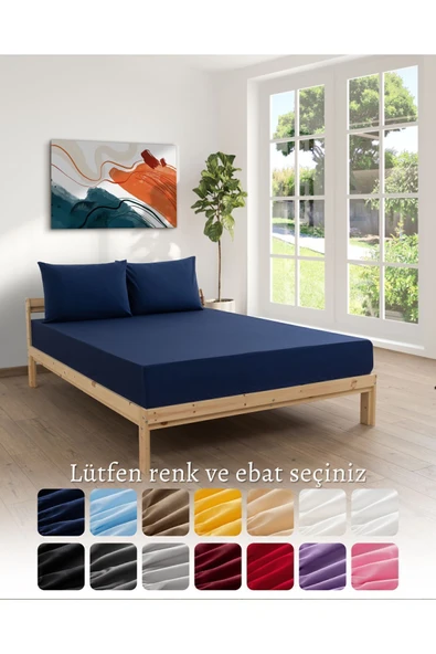 MODELHOME Ranforce Akfil Krem Lastikli Çarşaf Yastık Kılıflı Tek Çift Kişilik Battal Boy Fitted Çarşaf Seti - 2