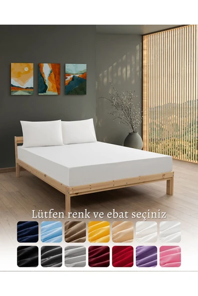 MODELHOME Ranforce Akfil Krem Lastikli Çarşaf Yastık Kılıflı Tek Çift Kişilik Battal Boy Fitted Çarşaf Seti - 8