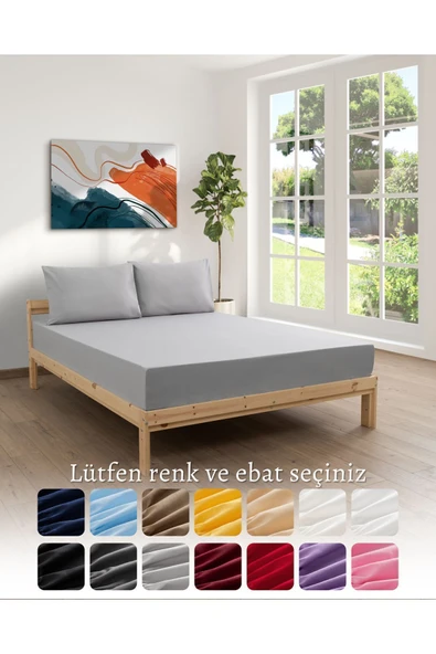 MODELHOME Ranforce Akfil Krem Lastikli Çarşaf Yastık Kılıflı Tek Çift Kişilik Battal Boy Fitted Çarşaf Seti - 9
