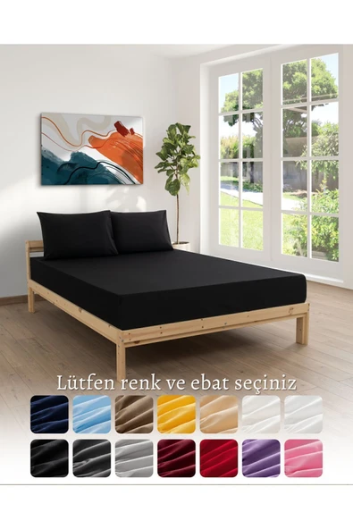 MODELHOME Ranforce Akfil Krem Lastikli Çarşaf Yastık Kılıflı Tek Çift Kişilik Battal Boy Fitted Çarşaf Seti - 10